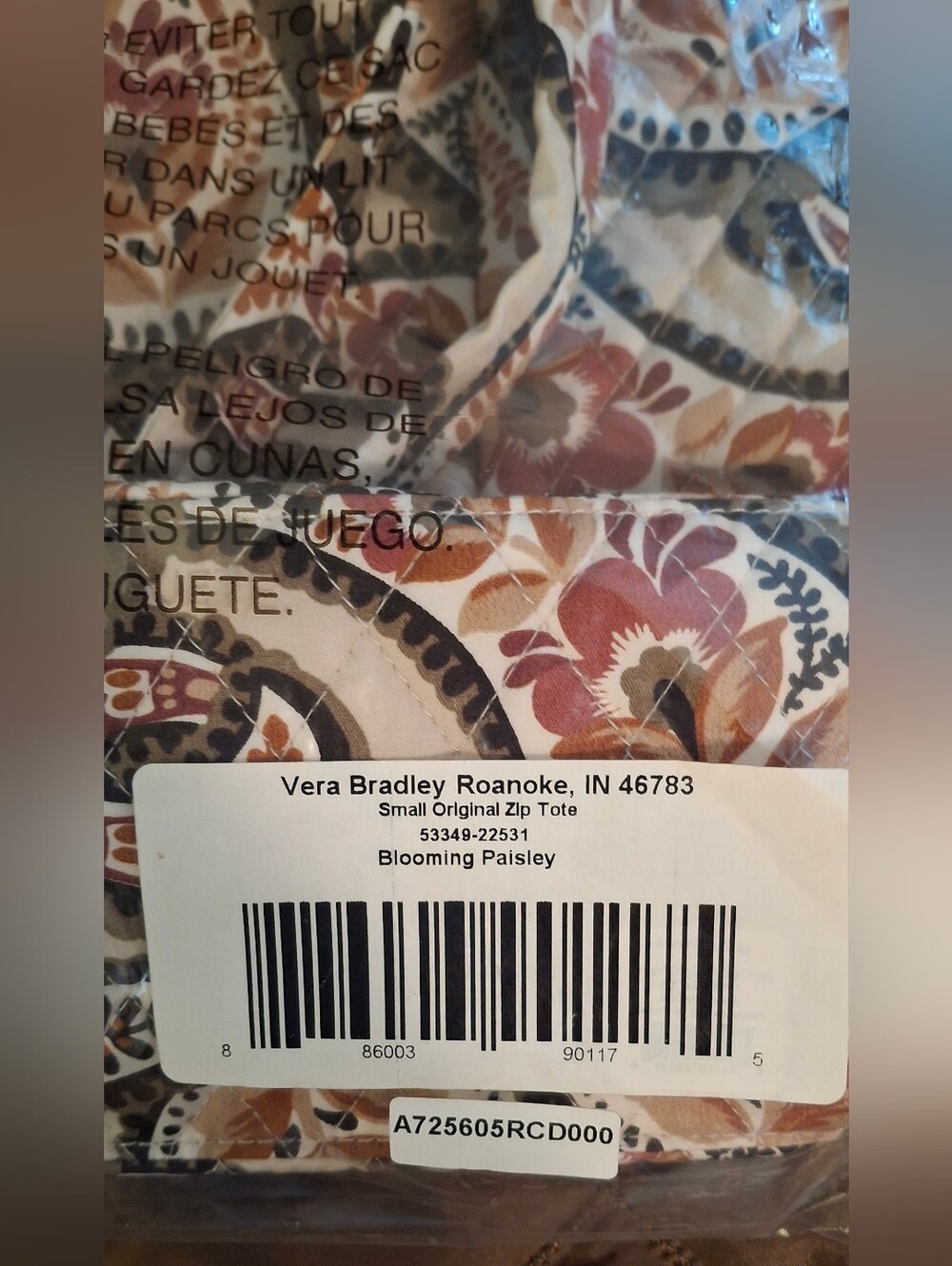 Vera Bradley Quilted Blooming Paisley Tote NWT - Picture 9 of 10